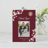 Merci Mariage à fleurs de cerisier rose poussiéreu (Debout devant)