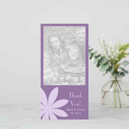 Merci Mariage à fleurs pourpre (Debout devant)