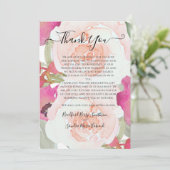 Merci Mariage à fleurs rose Sage (Debout devant)