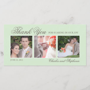 Merci mariage à la Monnaie trois Cartes photos