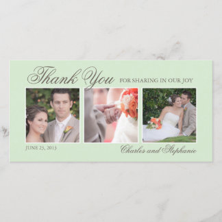 Merci mariage à la Monnaie trois Cartes photos