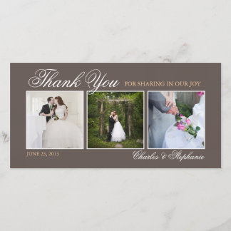 Merci mariage à Mocha Carte photo Brown