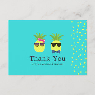Merci Mariage aux ananas Turquoise et Lemon