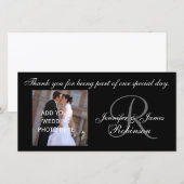 Merci mariage avec Carte photo Monogram R Names (Devant / Derrière)