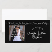 Merci mariage avec Carte photo Monogramme P Names (Devant / Derrière)