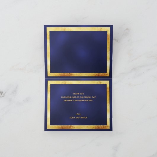 Merci mariage bleu marine confetti (Intérieur)