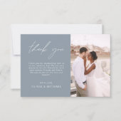 Merci Mariage bleu poussiéreux Photo simple Élégan (Devant)