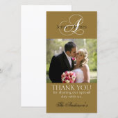 Merci mariage Bride Groom Carte photo (Devant / Derrière)