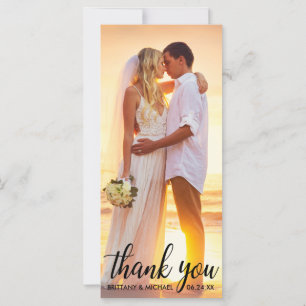Merci mariage Bride Groom Carte photo Long