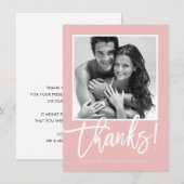 MERCI mariage calligraphie simple joli rose (Devant / Derrière)
