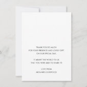 MERCI mariage calligraphie simple joli rose (Dos)