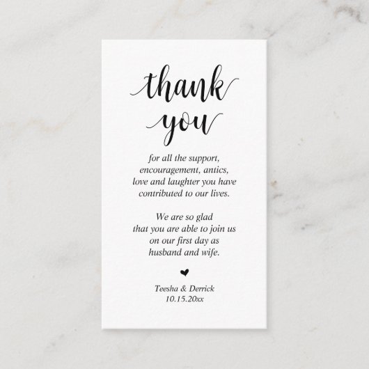 Merci mariage, Carte de boîtier de script moderne (Devant)