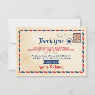 Merci mariage Carte postale Avion de voyage