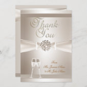 Merci Mariage Damask Crème Champagne blanc (Devant / Derrière)