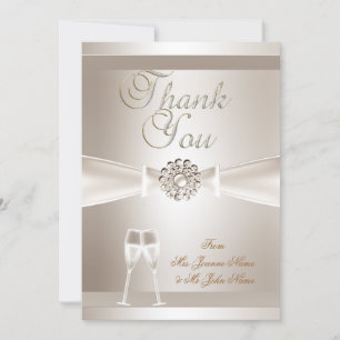 Merci Mariage Damassé Crème Blanc Champagne