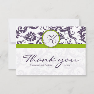 Merci Mariage damassé vert violet violet Ultra vio