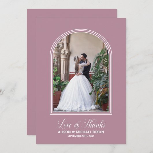 Merci Mariage d'arche rose moderne (Devant / Derrière)