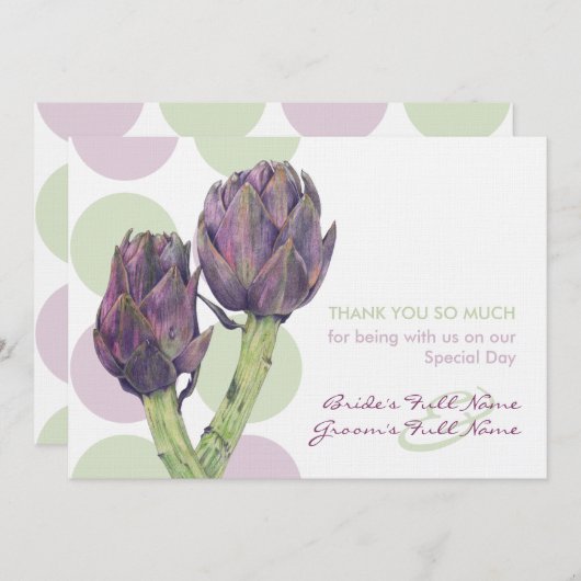 Merci Mariage d'Artichokes violets (Devant / Derrière)