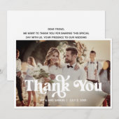 Merci Mariage de Boho Retro Carte photo (Devant / Derrière)