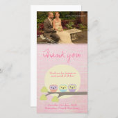Merci Mariage de Carte photo de Cute Owls (Devant / Derrière)