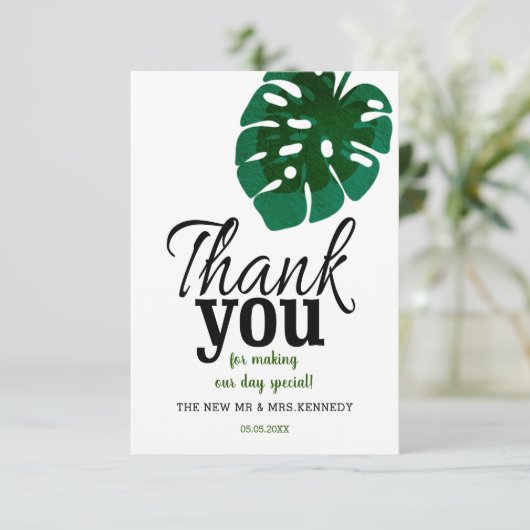 Merci Mariage de feuille de monstère tropicale (Debout devant)