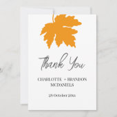Merci Mariage de feuille d'érable jaune d'automne (Devant)