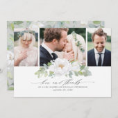 Merci Mariage de fleurs blanches (Devant / Derrière)