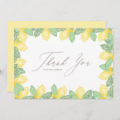 Merci Mariage de la trame de citron d'aquarelle fé (Devant / Derrière)