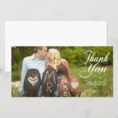 Merci Mariage de la typographie Carte photo (Devant / Derrière)