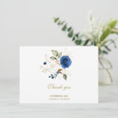 Merci Mariage de luxe Blue Gold Floral (Debout devant)