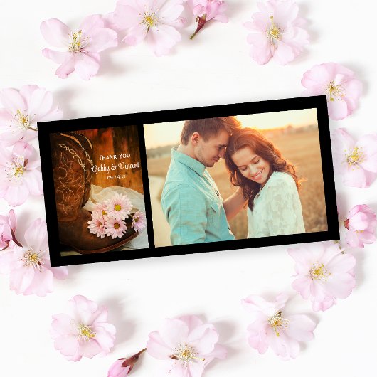 Merci Mariage de marguerites roses et bottes de co