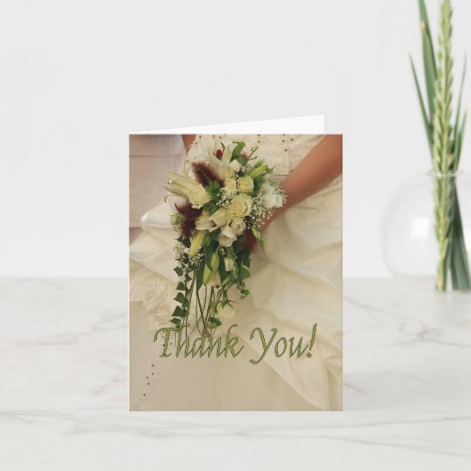 Merci Mariage de mariée et Bouquet (Devant)