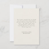 Merci Mariage de message contemporain beige (Dos)