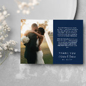 Merci Mariage de message imprimé de script Navy