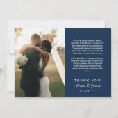 Merci Mariage de message imprimé de script Navy (Devant)