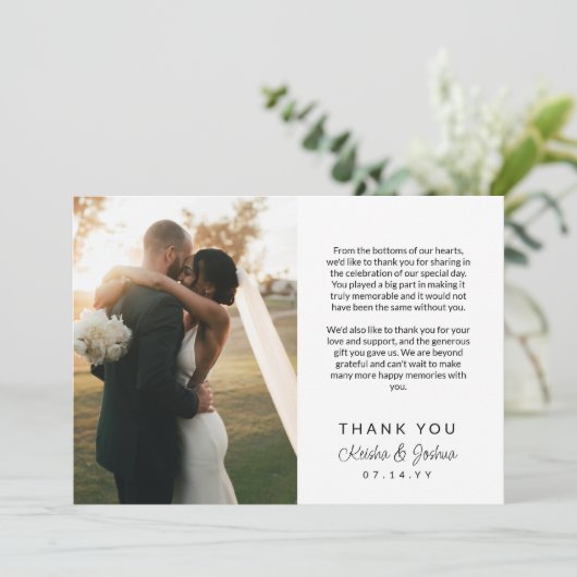 Merci Mariage de message imprimé de script romanti (Debout devant)