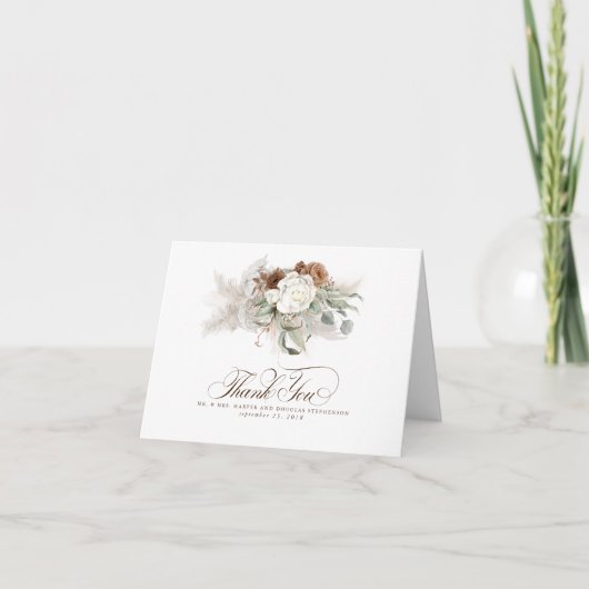 Merci Mariage de Pampas Grass Floral Boho (Devant)