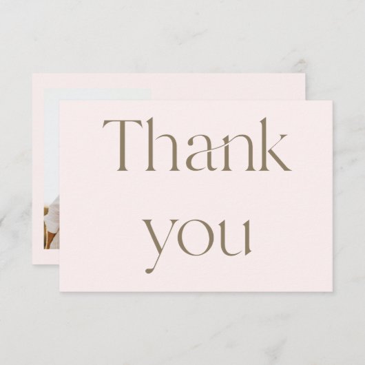 Merci Mariage de photo Blush contemporain (Devant / Derrière)