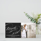 Merci Mariage de script noir blanc élégant (Debout devant)