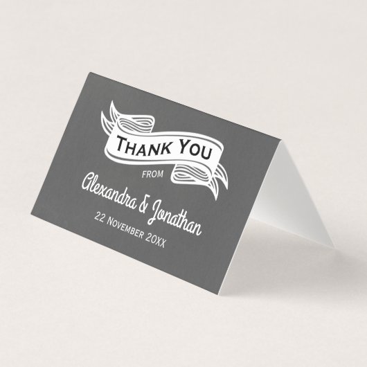 Merci Mariage de style griffe gris ardoise (Front)