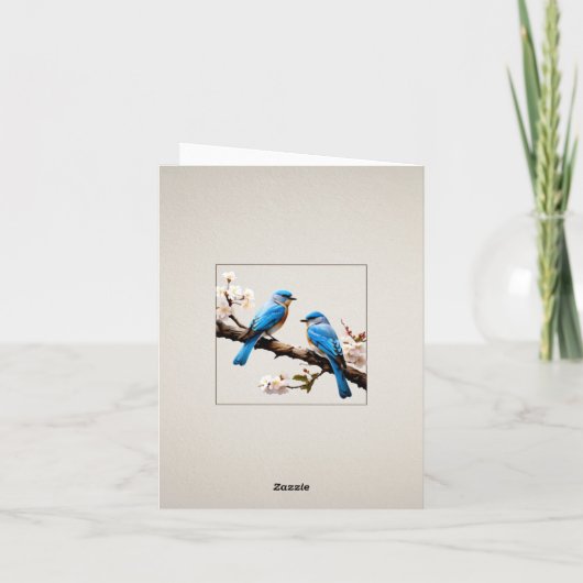 Merci Mariage des oiseaux bleus du printemps (Dos)