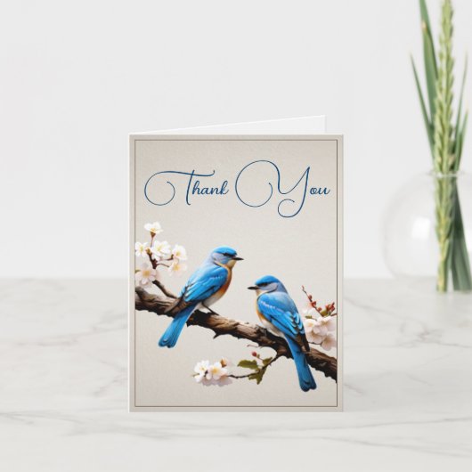 Merci Mariage des oiseaux bleus du printemps (Devant)