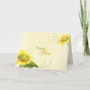 Merci Mariage du Ranch Sunflowers Aquarelle