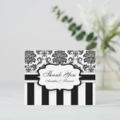 Merci Mariage en bande Damask noir et blanc (Debout devant)