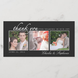 Merci mariage en Carte photo noir et blanc