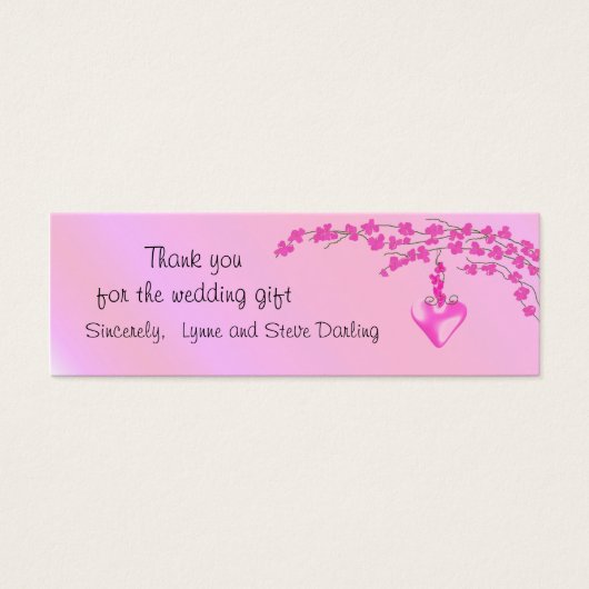 Merci Mariage en fleurs roses (Devant)