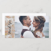 Merci Mariage en marbre d'or moderne Faux Rose (Devant / Derrière)