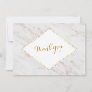 Merci Mariage en marbre doré Rose diamant