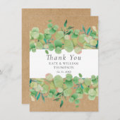 Merci Mariage Eucalyptus de verdure rustique (Devant / Derrière)