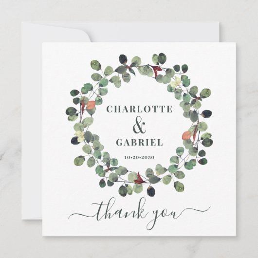 Merci mariage Eucalyptus Vert (Devant)